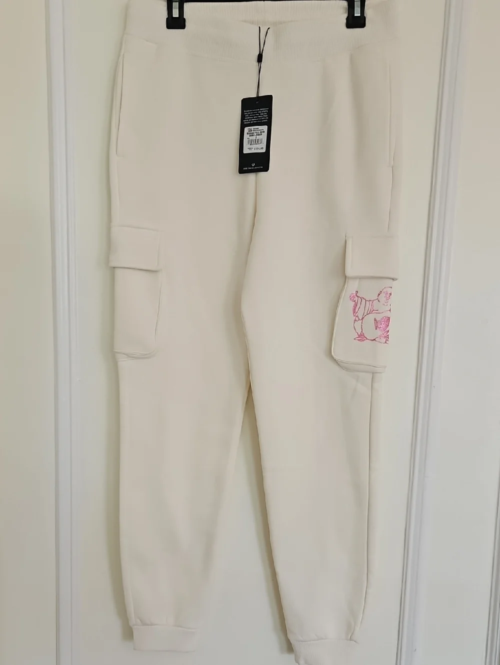 True Religion Women's Buddha Fold Over Cargo Jogger Pants Size Small